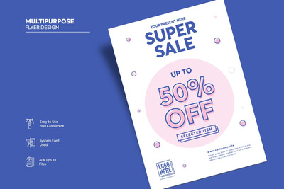 时尚高端清新简约商场打折促销SALE海报宣传单DM设计模板（AI&EPS）