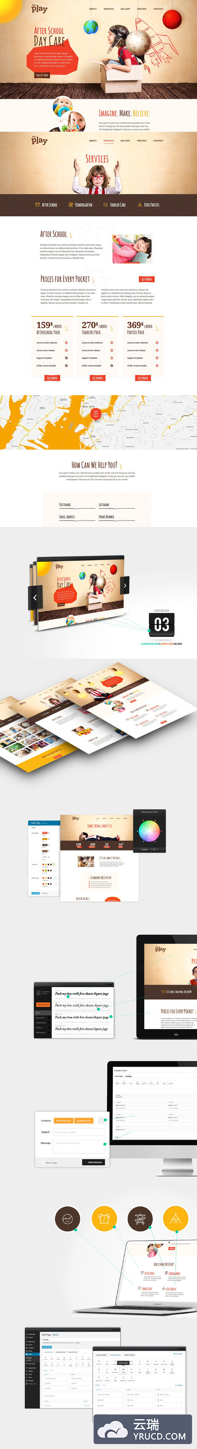 儿童游戏玩耍主题的Wordpress主题模版 Kids Play - Kindergarten WP Theme