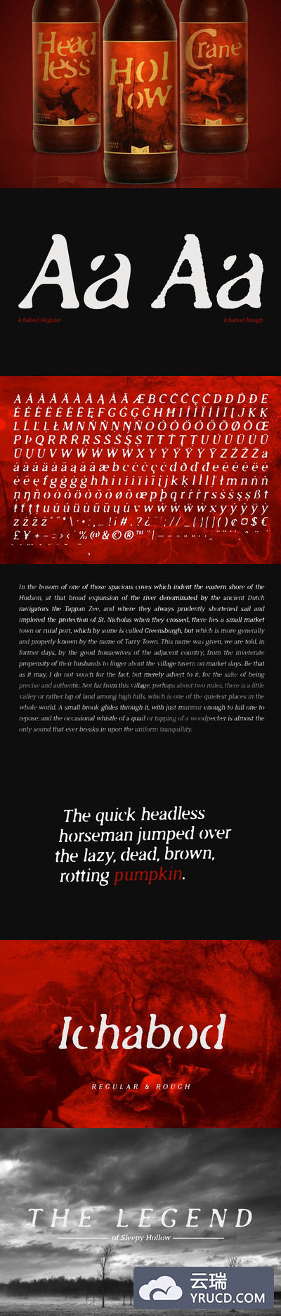 经典的适合瓶贴的字体 Ichabod - Vintage Serif Typeface