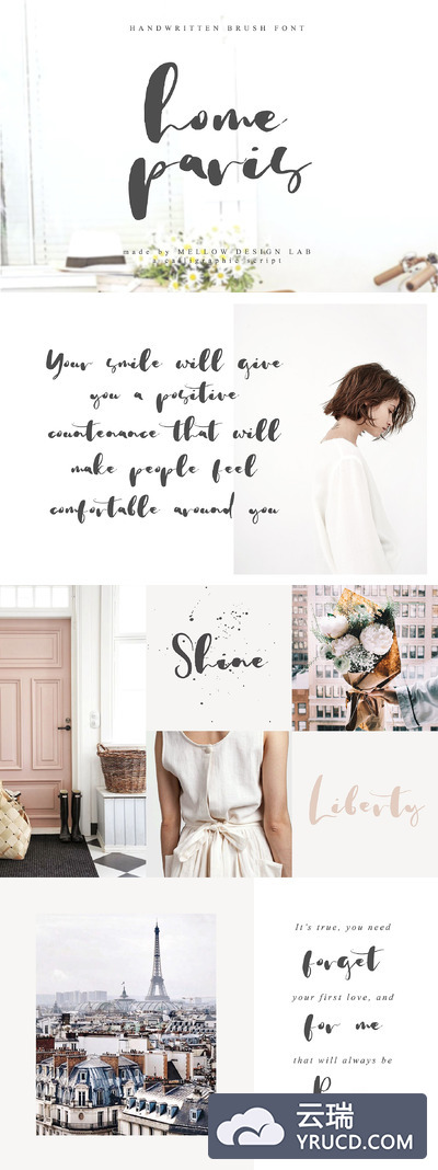 巴黎风格的手绘字体 Home Paris Script
