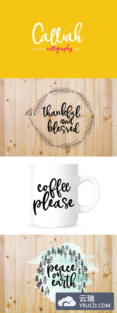 流畅连体英文字体 Calliah