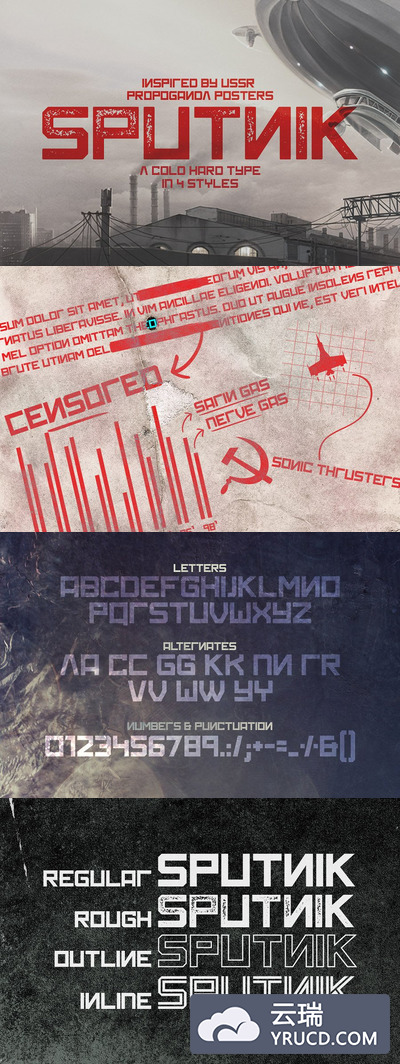 人造卫星风格的字体 Sputnik Typeface