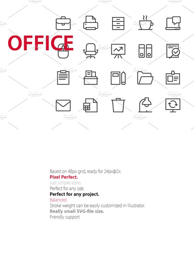 20办公室元素UI 20 Office UI icons