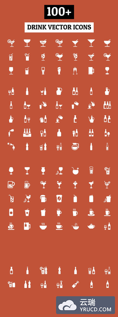 100+ 饮料图标素材 100+ Drinks Vector Icons