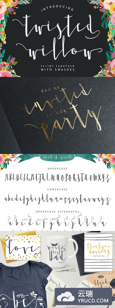 个性手写字体 Twisted Willow Typeface Font