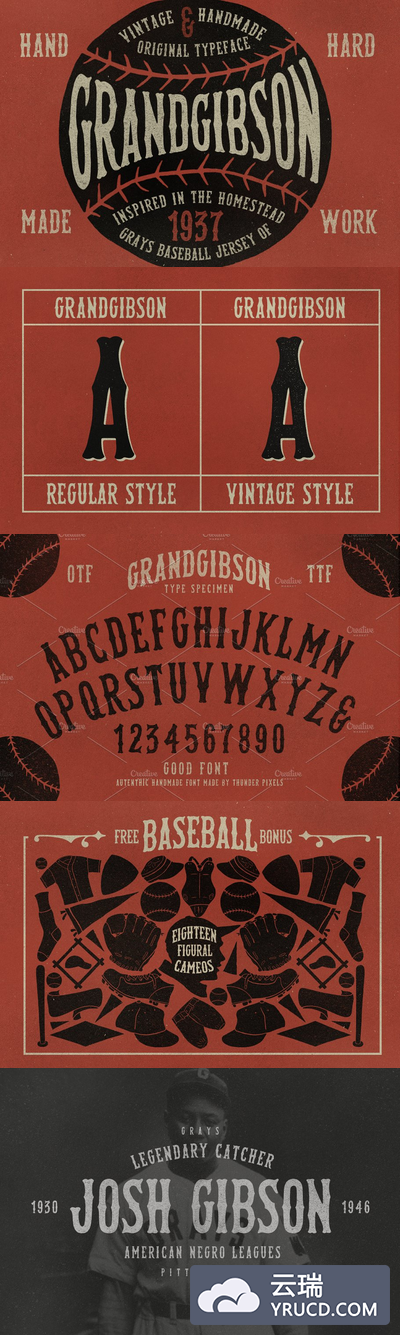 复古的字体 GrandGibson Typeface
