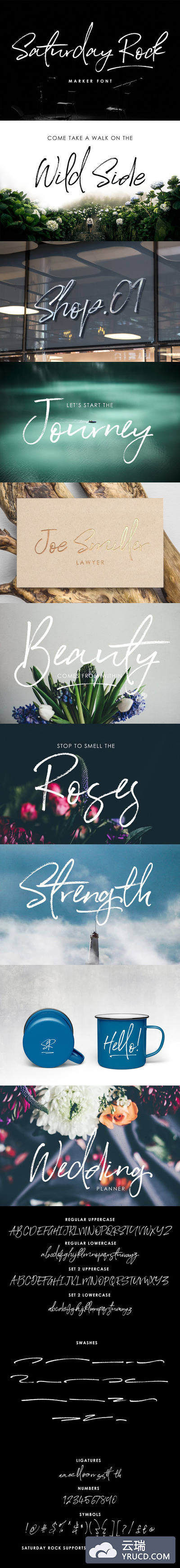 大气英文签字字体 Saturday Rock Font