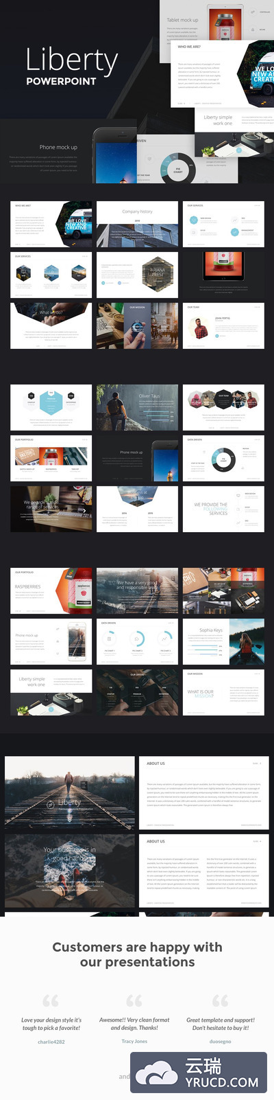 创意时尚PPT模版 Liberty PowerPoint Presentation