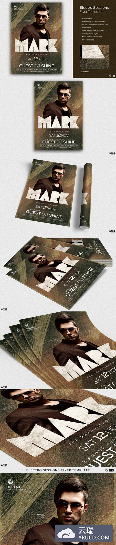 明星高端演唱会模版PSD Electro Sessions Flyer PSD