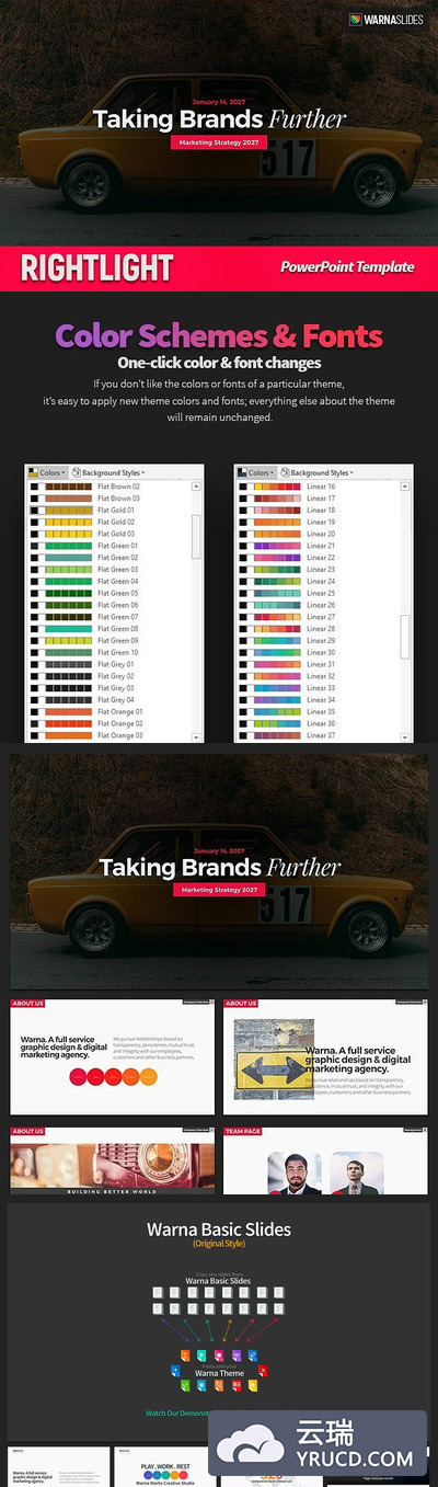深色时尚的PPT模版 Rightlight PowerPoint Template