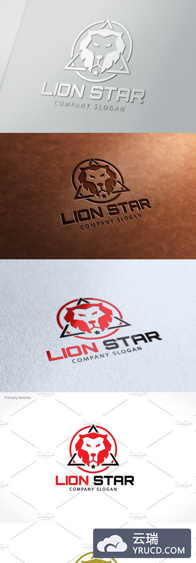 狮子创意logo图形模版 Lion Star Logo