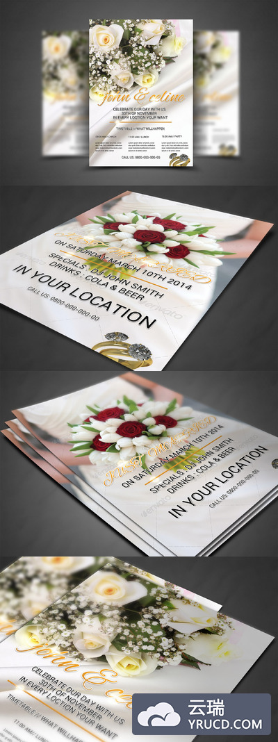 婚礼宣传海报模版 Wedding - Flyer Template