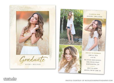 毕业宣传海报模版 Graduation Announcement Senior Card