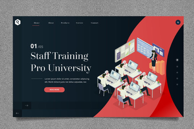 时尚高端简约的多用途2.5D等轴等距区块链比特币blockchain员工培训工作海报banner着陆页网页英雄标题插画PSD&AI设计模板