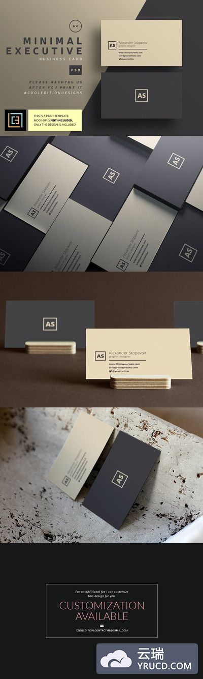 极简主义高端商业名片 Minimal Executive - Business Card 60