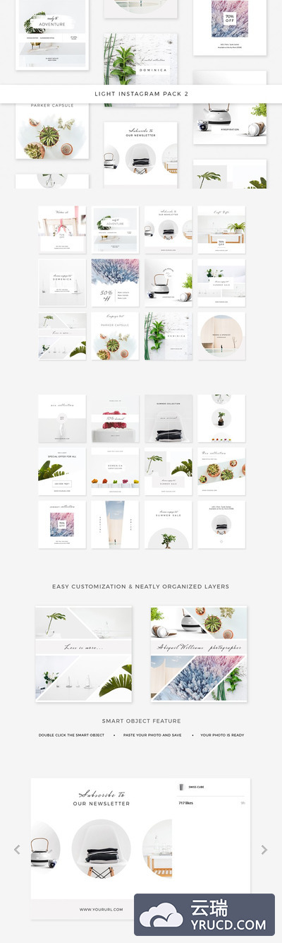 清新的INS社交广告模版 Light Instagram Pack 2