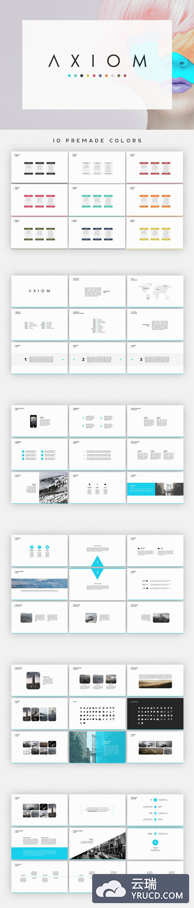 时尚的极简主义PPT模版 Axiom - Simple Presentation