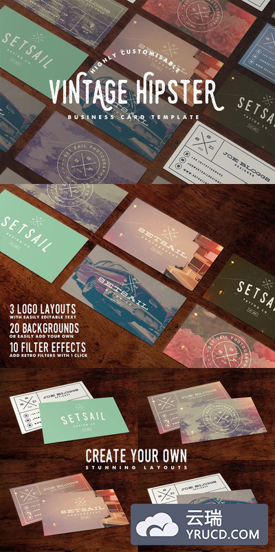 经典的名片模版 Vintage Business Card Template