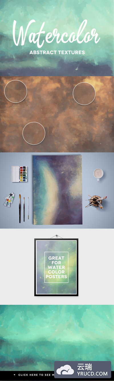 50个抽象的水彩背景纹理 50 Abstract Watercolor Textures