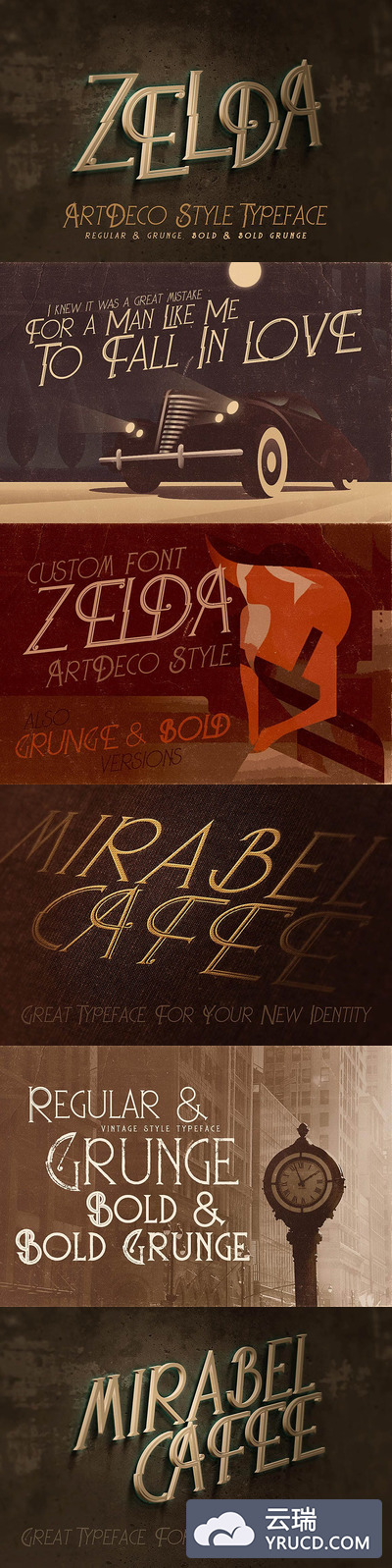 时尚高端欧式复古风格的Zelda - ArtDeco英文字体