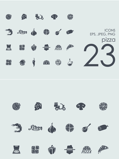 23个披萨主题图标 23 pizza icons