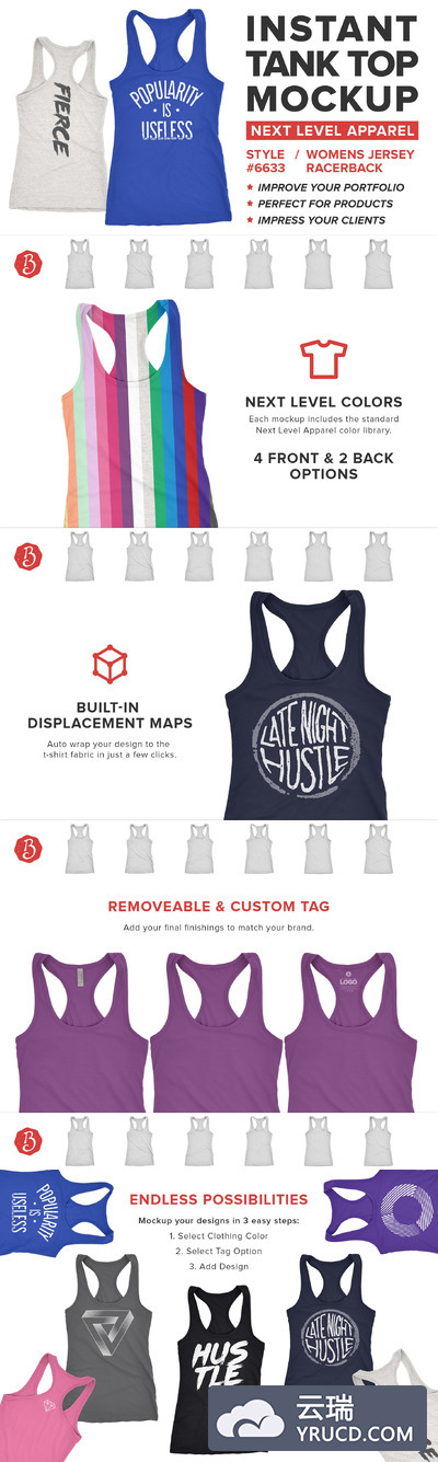 背心样机 Next Level 6633 Racerback Mockups