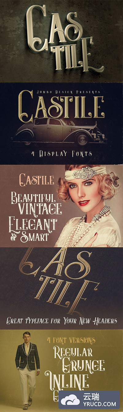 高端时尚复古风格的Castile - Display Font英文字体