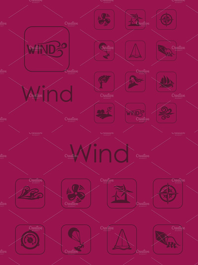 16个关于风的图标 16 wind simple icons