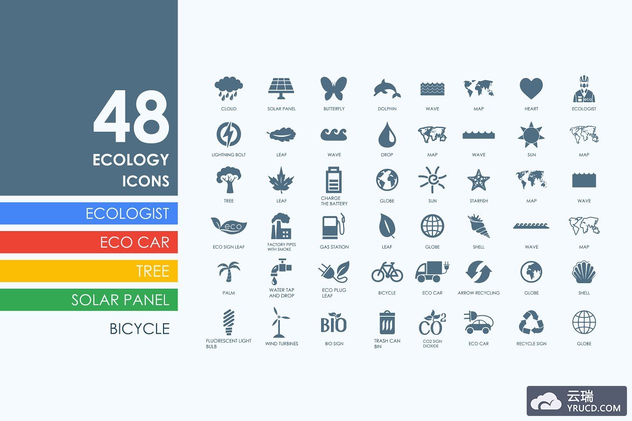 48个环保主题图标 48 Ecology icons