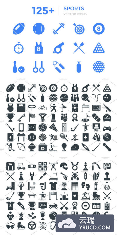 体育图标 125+ Sports Vector Icons