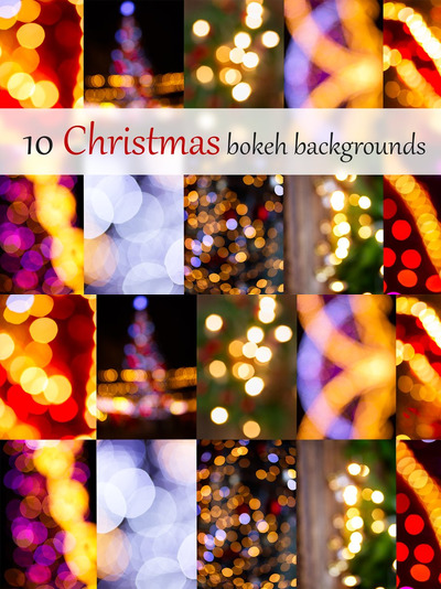 圣诞节背景虚化素材 Set of christmas bokeh backgrounds