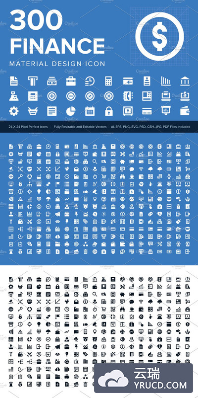 300个金融Material Design风格图标 300 Finance Material Design Icons