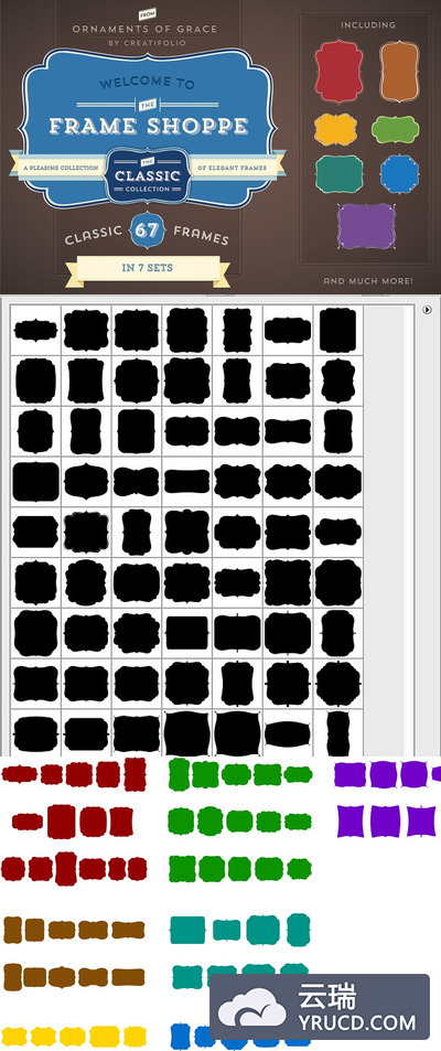 67个经典的框架 67 Classic Frames (PSD with Paths)