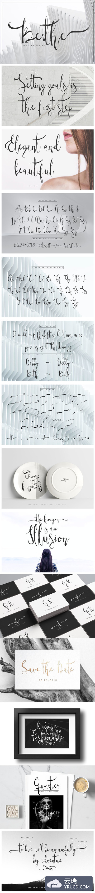 粗犷的英文手写字体 Berthe Script Font