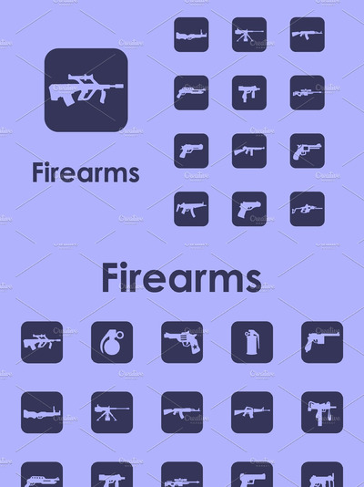 枪支图标 firearms simple icons