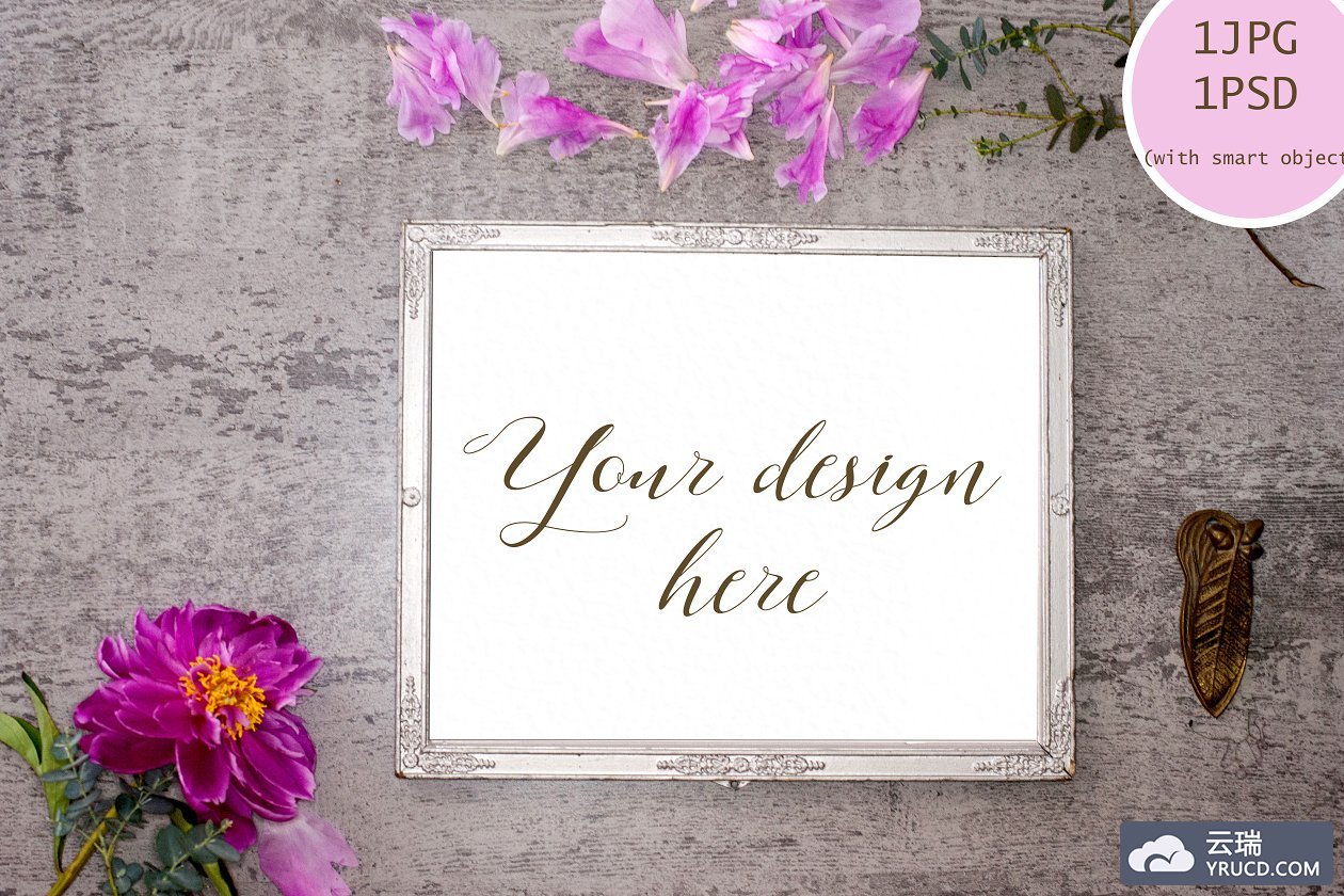 牡丹画框样机 Peony mock up.