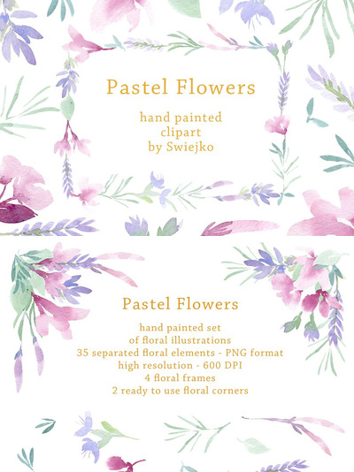 粉彩花卉集 Pastel Floral Set