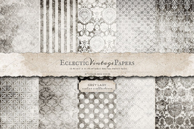 经典复古的背景纹理素材 Printable Papers - Grey Lady