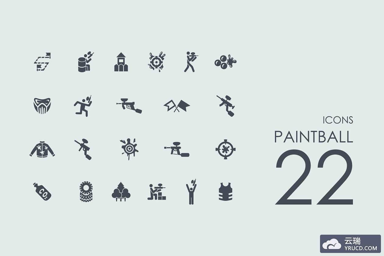 彩弹射击图标 22 Paintball icons