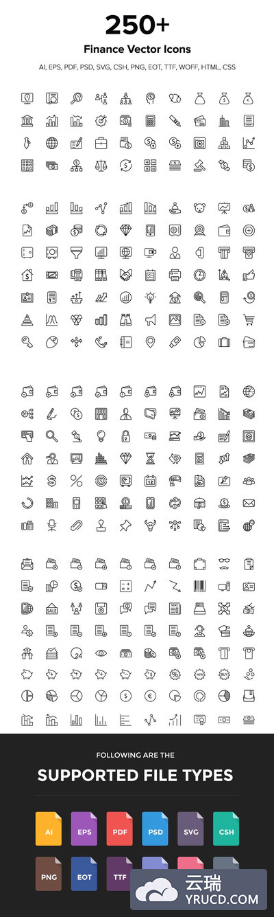 250个金融图标 250+ Finance Icons