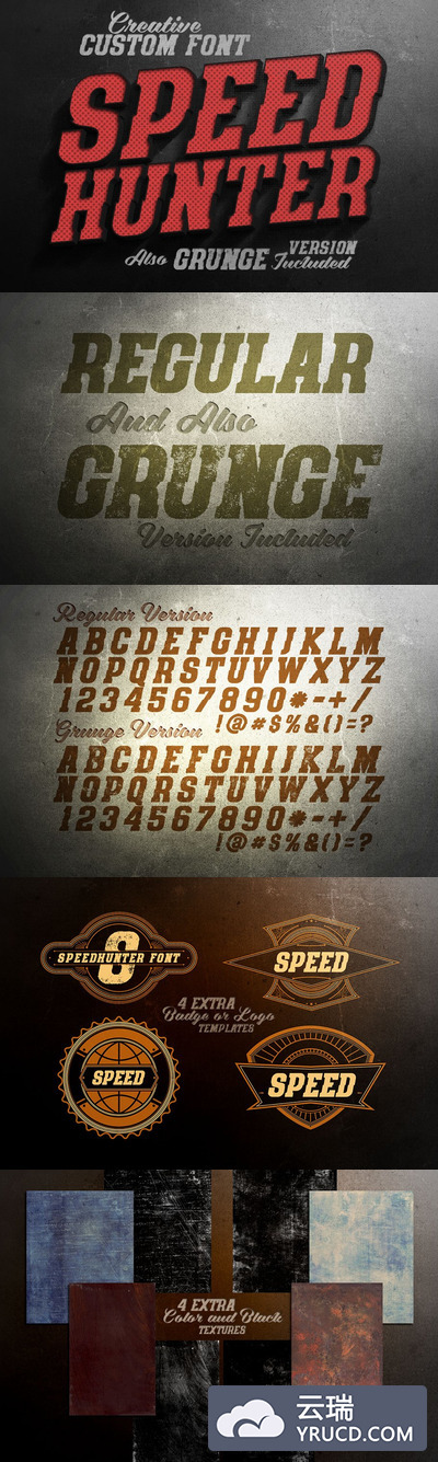 4种经典的字体 SpeedHunter - 4 Retro Fonts