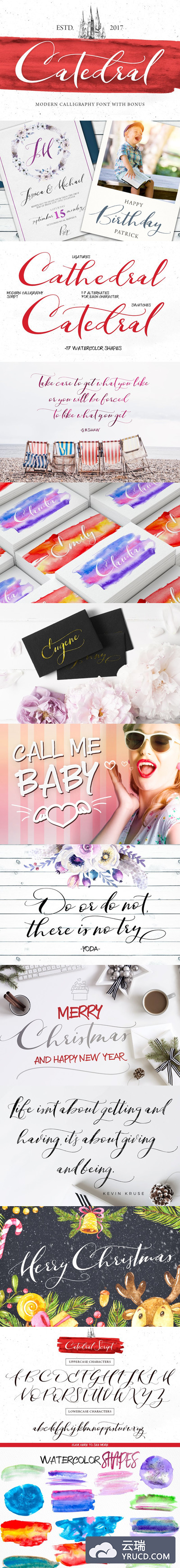 复古手绘字体 Catedral - Script Font