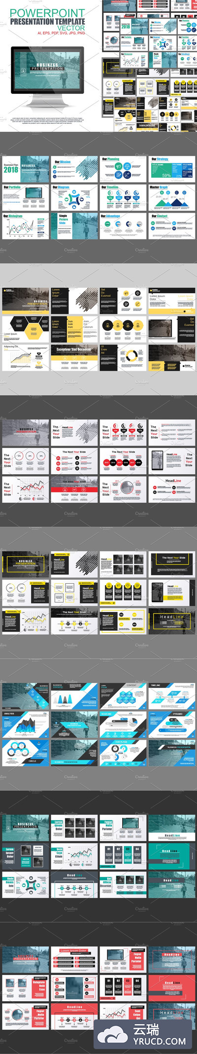数据信息图表PPT模板 Powerpoint Slide Templates