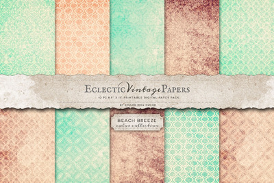 复古背景纹理素材 Printable Papers - Beach Breeze