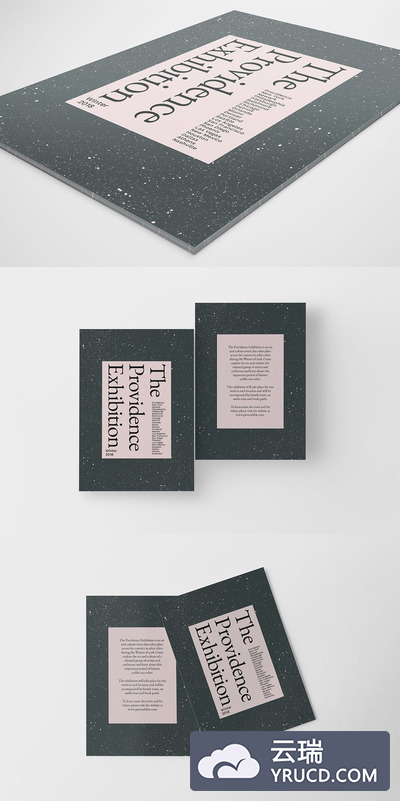 时尚高端简约优雅的商务商业纸质质感的DM宣传单海报设计模板