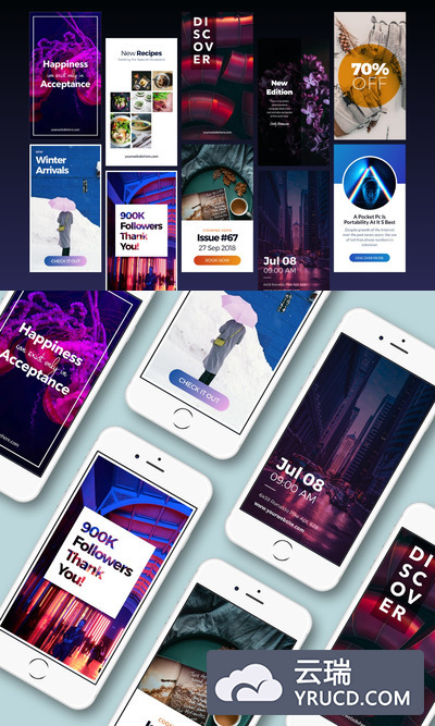 时尚高端多用途的社交媒体Instagram海报banner故事设计模板第2卷（sketch）