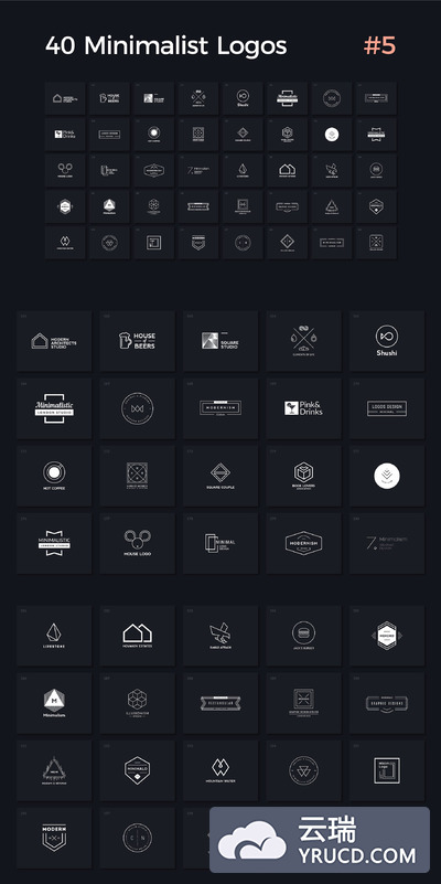 40个极简主义logo模版 40 Minimalist Logos Vol. 5