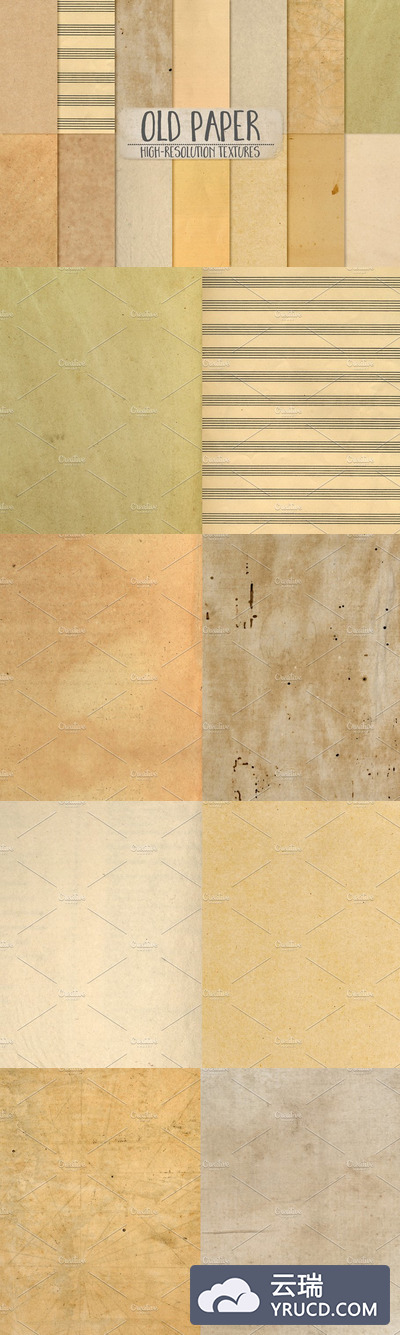 旧的纸张背景纹理素材 Old Paper Textures, Aged Book Pages