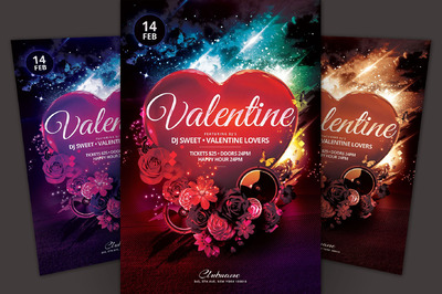 情人节传单海报模板 Valentine Flyer Template