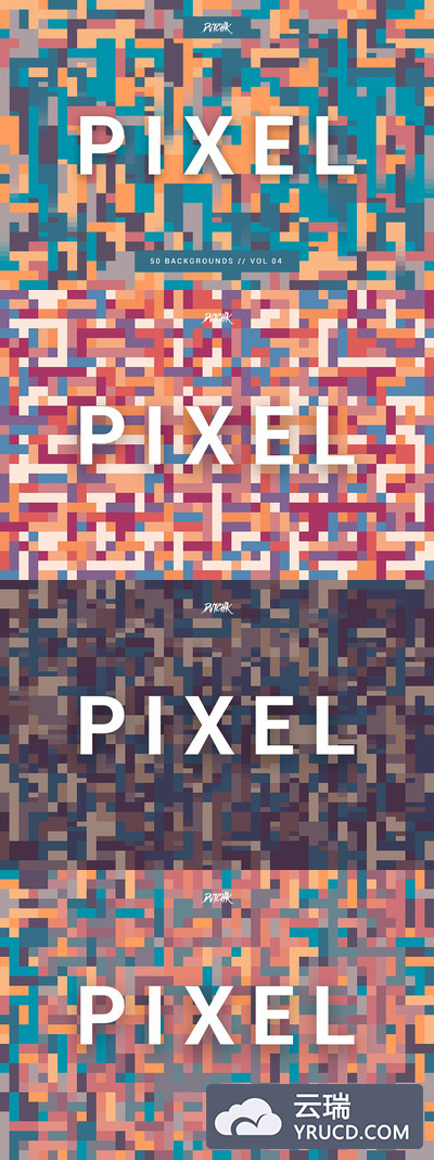 彩色像素背景纹理 Pixel | Colorful Backgrounds | V. 04